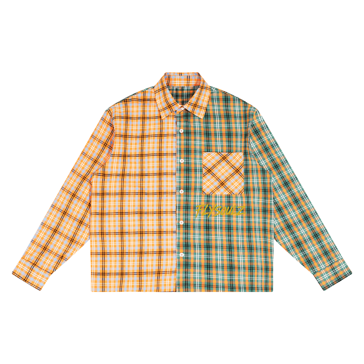 FlySoulz “One World” Split Plaid Shirt