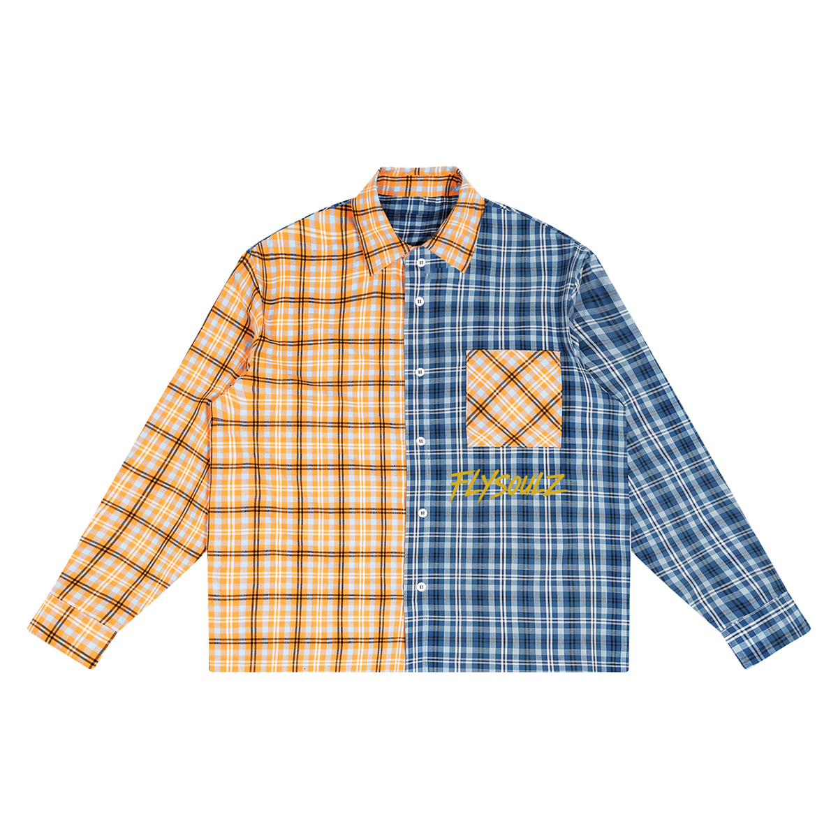 FlySoulz “One World” Split Plaid Shirt
