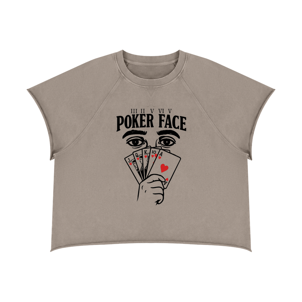 FlySoulz,PokerFace,PokerFaceTee,GraphicTee,CroppedGraphicTee,OversizedCroppedTee,BoxyFitTee,RawEdgeTee,RawHemTee,StoneColorTee,TaupeStreetwear,PlayingCardGraphic,CardGraphicTee,HeartCardDesign,PokerGraphic,StatementTee,ModernStreetwear,FlySoulzApparel,EverydayStreetwear