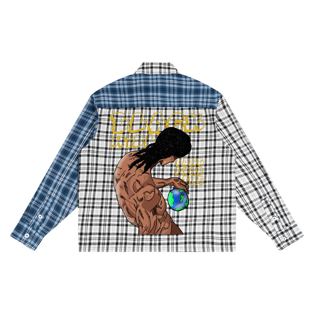 FlySoulz “One World” Split Plaid Shirt
