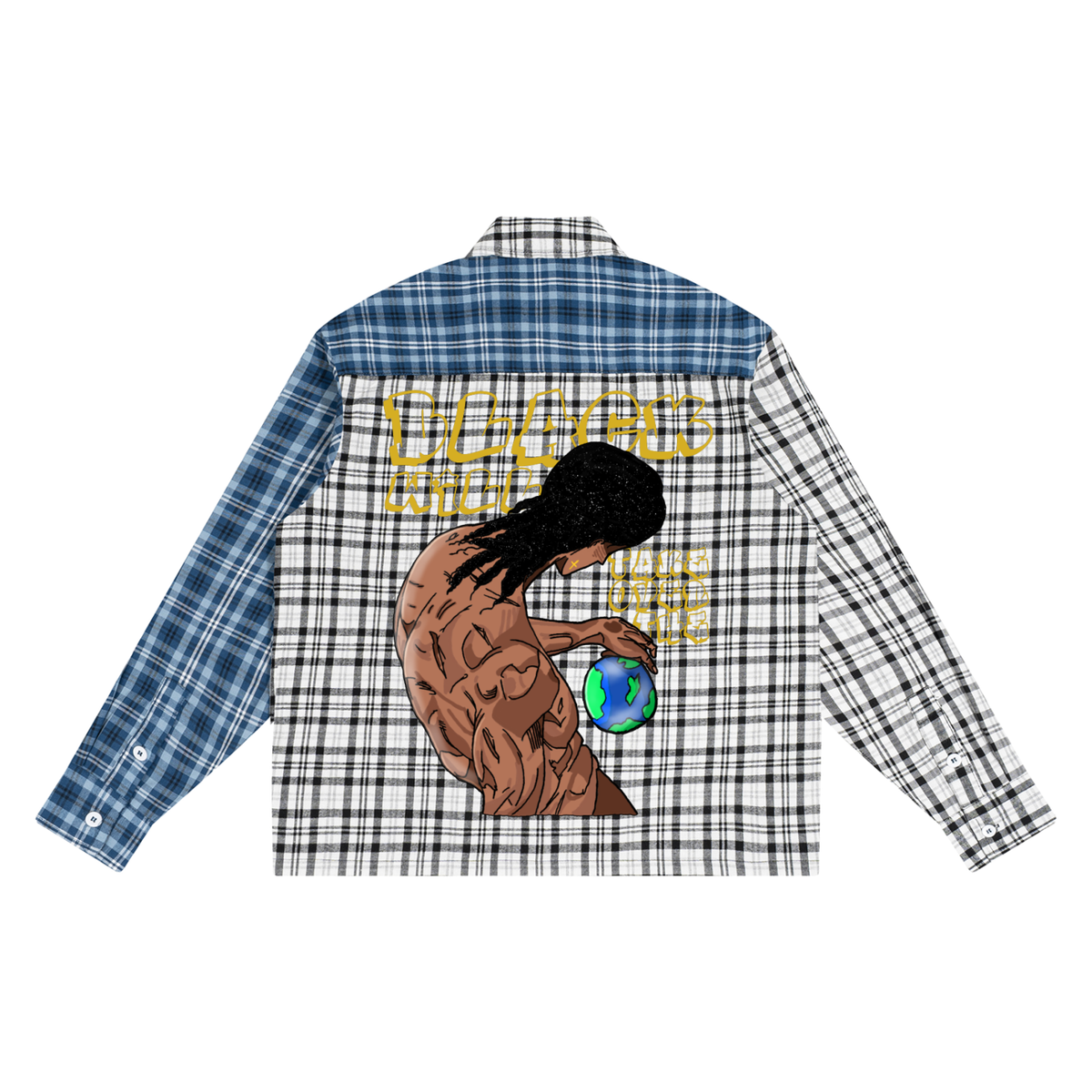 FlySoulz “One World” Split Plaid Shirt
