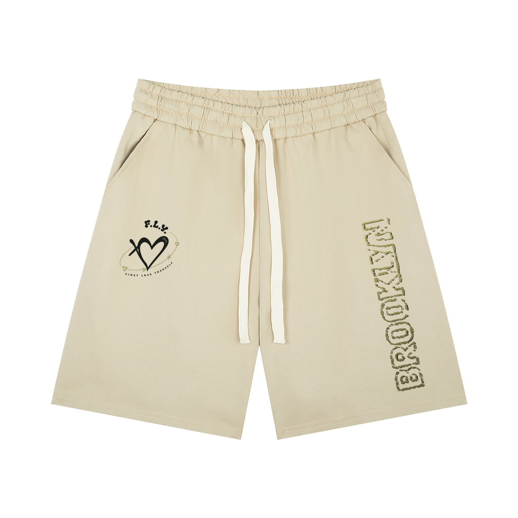 FlySoulz,BrooklynHeart,BrooklynShorts,StreetwearShorts,LonglineShorts,BaggyShorts,RelaxedFitShorts,UnisexStreetwear,StoneColorShorts,NeutralStreetwear,HeartGraphic,BrooklynGraphic,BrooklynStreetwear,SelfLoveClothing,GraphicShorts,UrbanFashion,PremiumStreetwear,EverydayStreetwear,FlySoulzBottoms,FirstLoveYourself