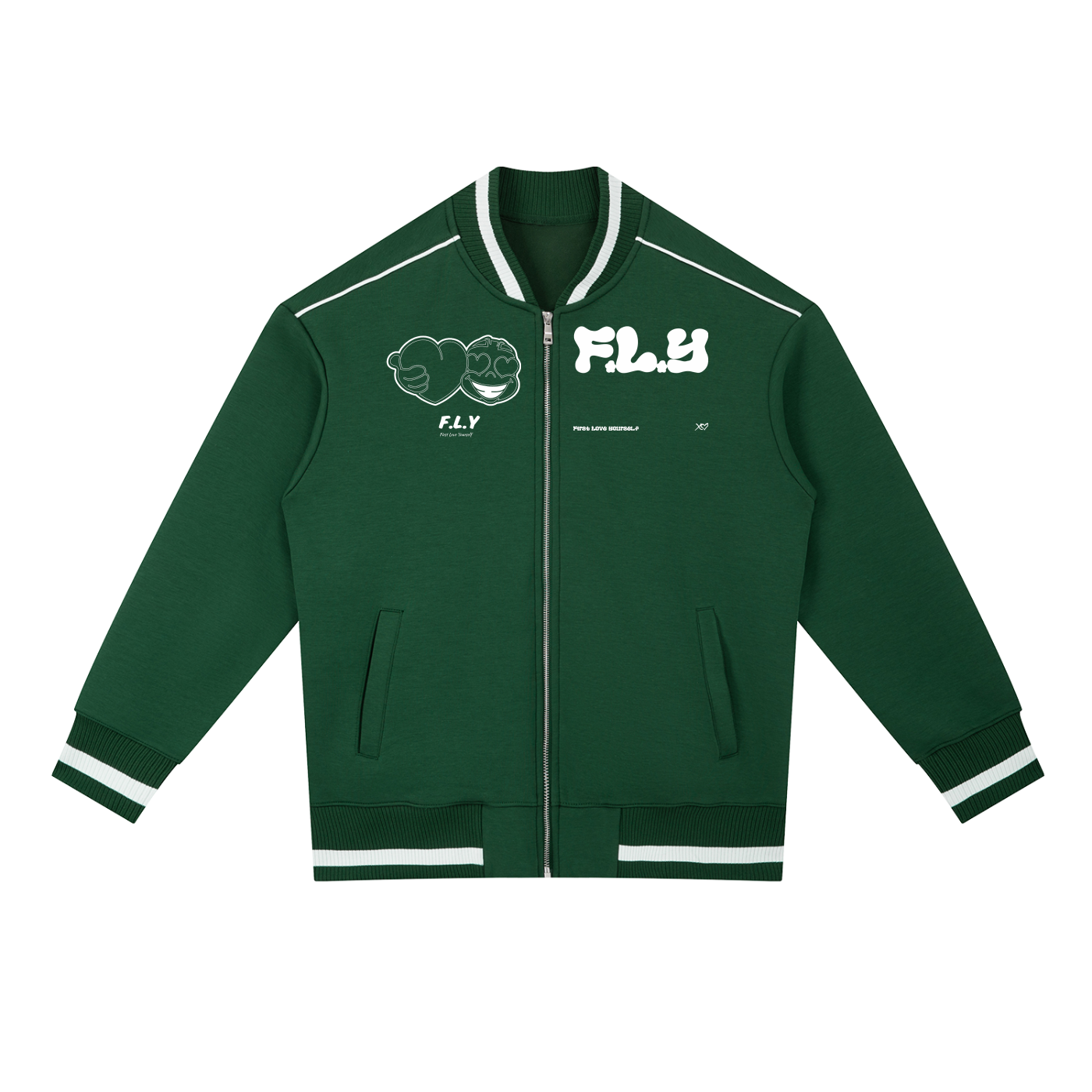 Contrast Piping Zip Bomber Jacket