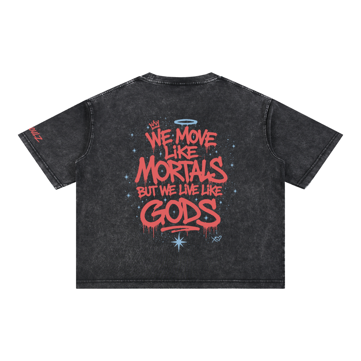 FlySoulz,MortalGods,MortalGodsTee,DivineWithin,GraphicTee,MineralWashTee,WashedBlackTee,BoxyFitTee,OversizedGraphicTee,UnisexStreetwear,NewYorkGraphic,NYStreetwear,CosmicGraphic,ZodiacStreetwear,AstrologyGraphic,GraffitiTee,RedGraphicTee,StatementTee,BrooklynStreetwear,UrbanFashion,PremiumStreetwear,VintageWashShirt,FlySoulzApparel,DivinePurpose,StreetwearEssentials