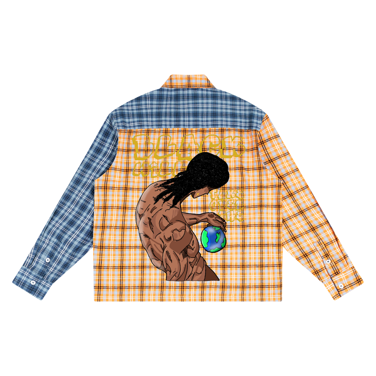 FlySoulz “One World” Split Plaid Shirt