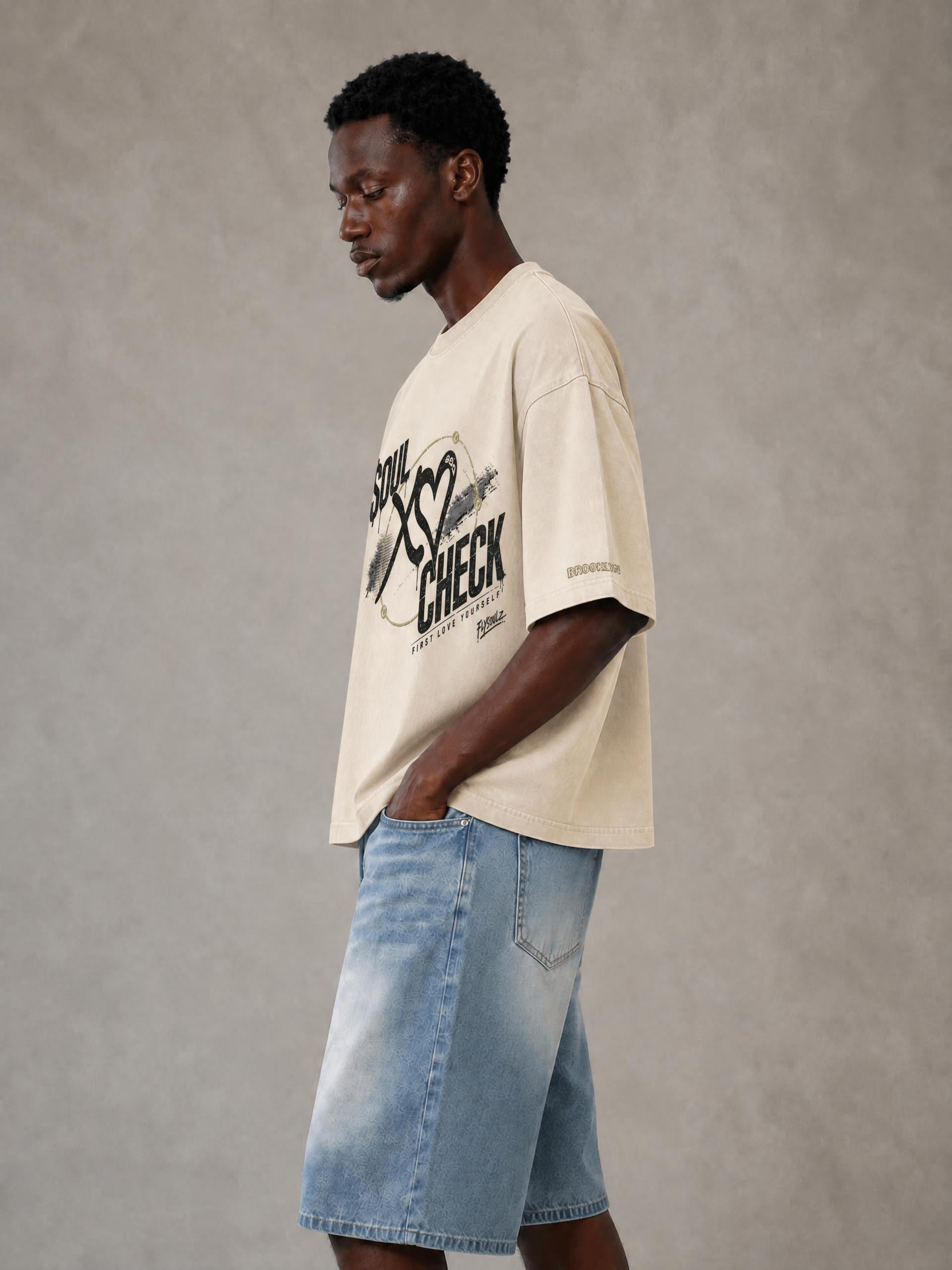 FlySoulz,SoulCheck,FirstLoveYourself,GraphicTee,StreetwearTee,MineralWashTee,VintageWashShirt,OversizedGraphicTee,BoxyFitTee,UnisexStreetwear,BrooklynStreetwear,DistressedGraphic,HeartGraphicShirt,SelfLoveClothing,MotivationalStreetwear,PremiumStreetwear,UrbanFashion,CreamGraphicTee,StatementTee,EverydayStreetwear