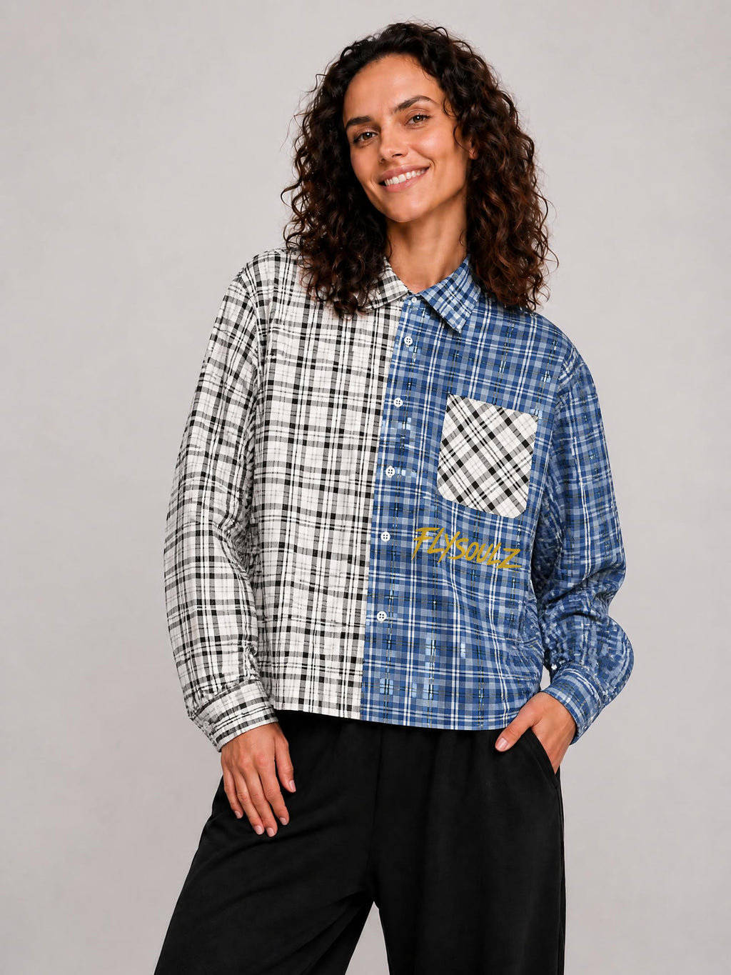 FlySoulz “One World” Split Plaid Shirt