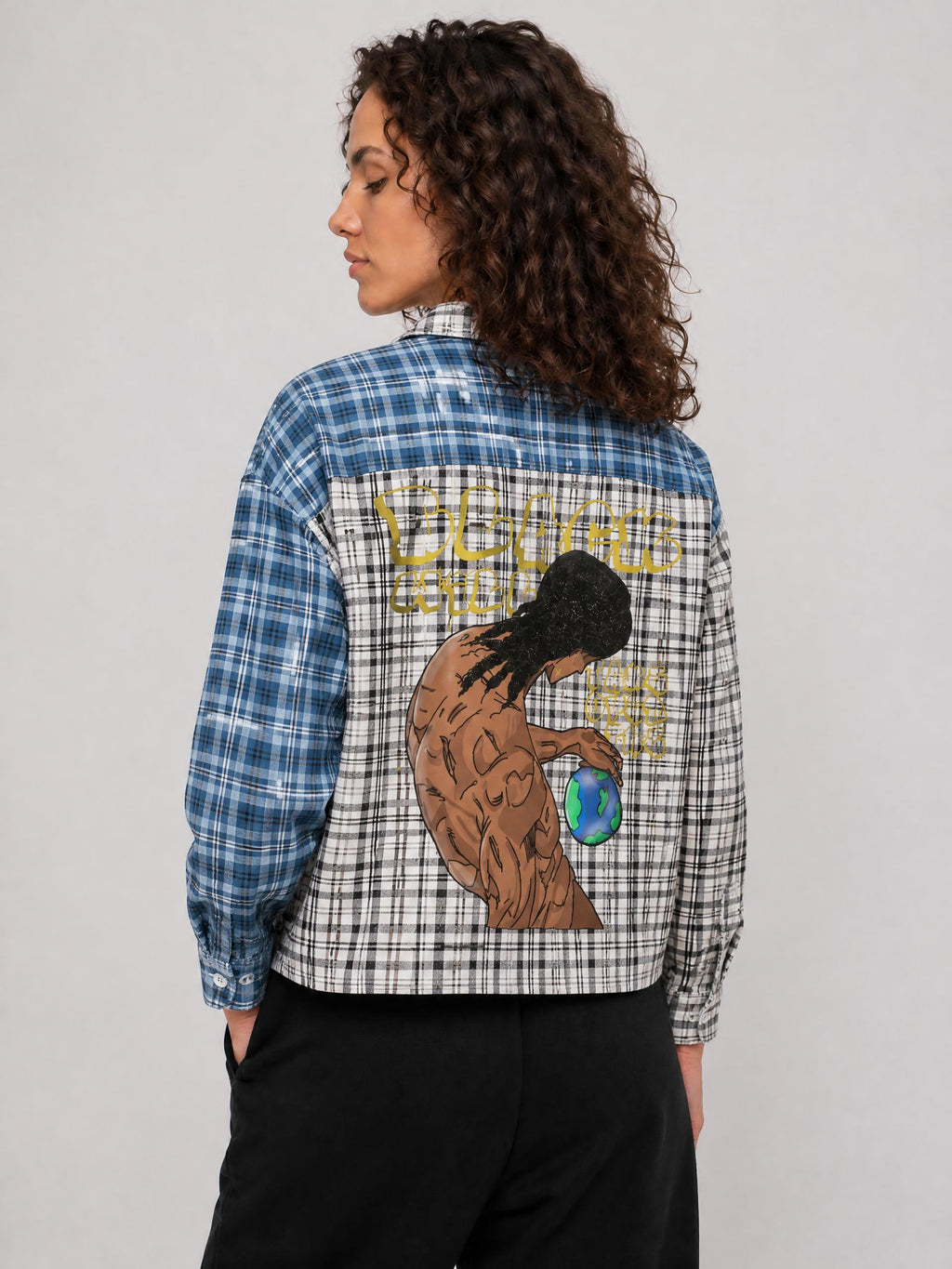 FlySoulz “One World” Split Plaid Shirt